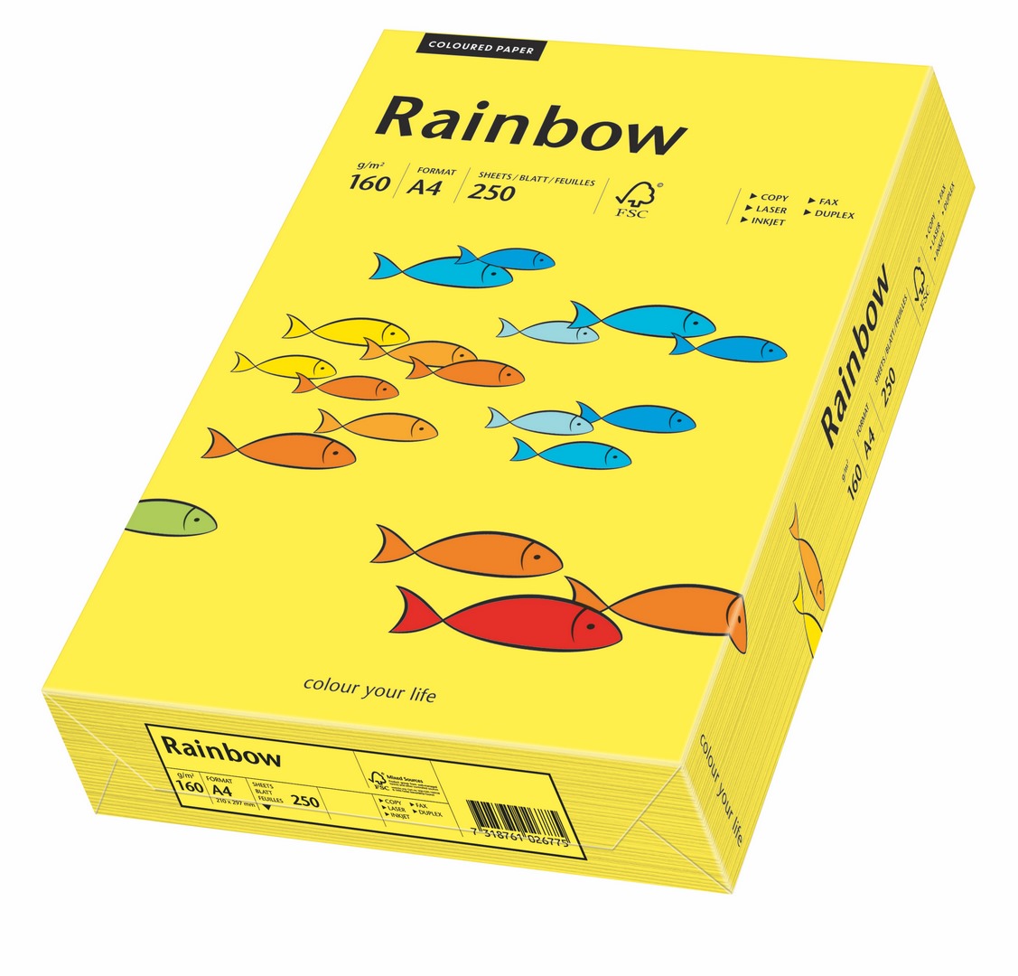 Papier ksero Rainbow A4 160g słoneczny żółty R14 Papyrus